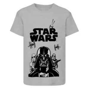 Image of Star Wars Boys Darth Vader Stormtrooper T-Shirt (12-13 Years) (Heather Grey)
