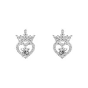 Image of Disney Princess Sterling Silver Birthstone Crown Earrings ? April E906315RAPRL