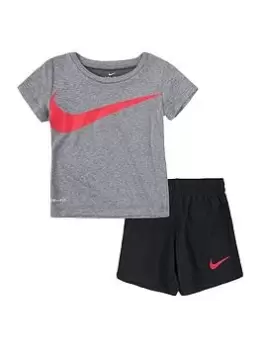 Image of Boys, Nike NIKE INFANT BOYS NK DF DROPSETS SHORT SET, Black, Size 18 Months