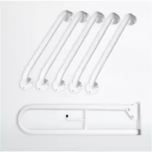 Image of NYMAS Rail Only Doc M Toilet Pack, Steel, Exposed Fixings, Dark Grey