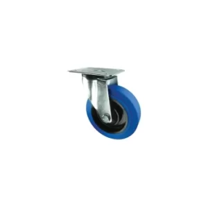 Image of Swivel Plate 100MM Blue Rubber Tyre