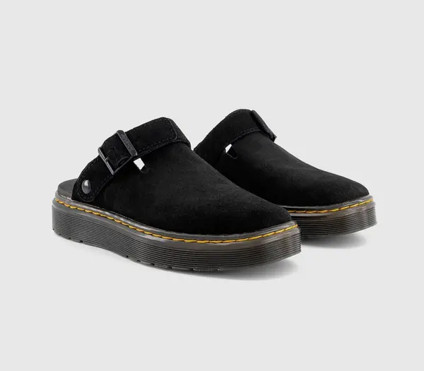 Image of Dr. Martens Womens Carlson Mules Black Suede, 8