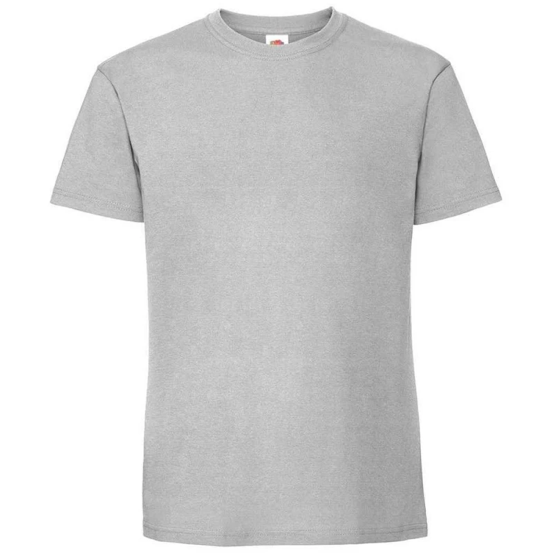 Image of Fruit Of The Loom Fruit of the Loom Men Ringspun Premium T-Shirt in Mid Grey Size: Small Mid Grey S Male 5063527581693