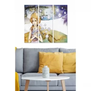 Image of MDF97239719 Multicolor Decorative MDF Painting (3 Pieces)