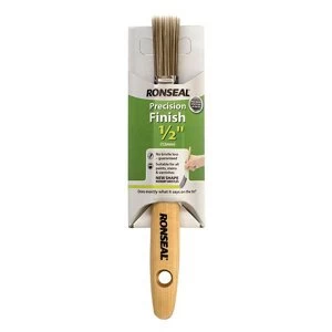 Image of Ronseal Precision finish 0.5" Fine tip Flat Paint brush