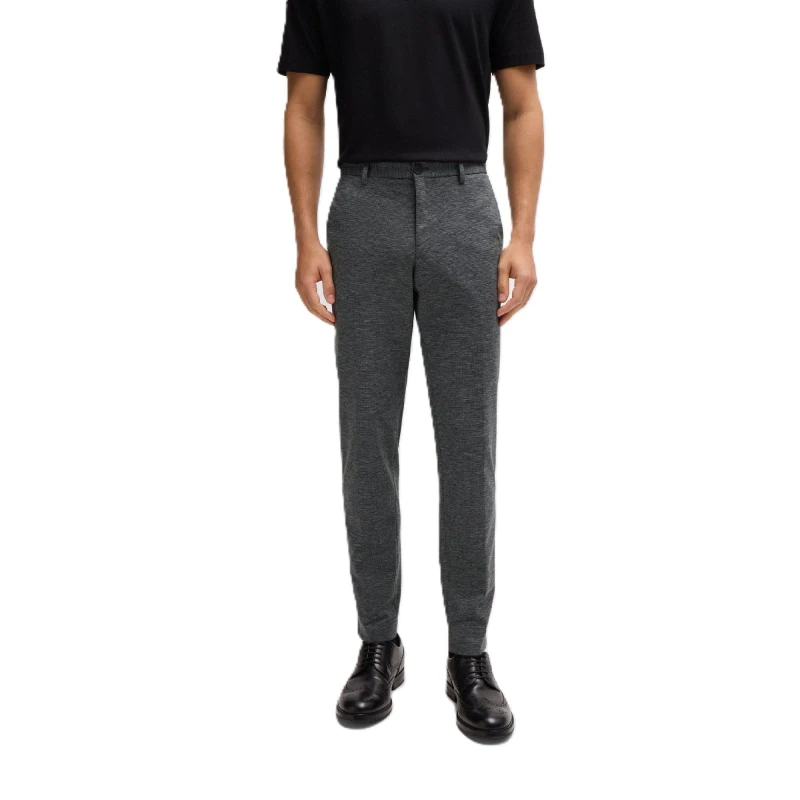 Image of Boss Mens Straight Leg Trousers Dark Grey male 30