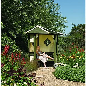 Image of Rowlinson Haven Corner Slatted Arbour 2550 x 1730 mm