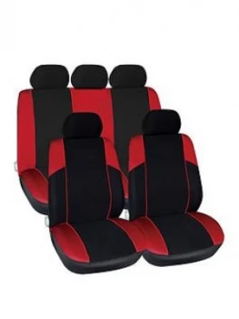 Image of Streetwize Accessories Arizona Polyester 11 Pce Seat Cover Set With Zips In Red
