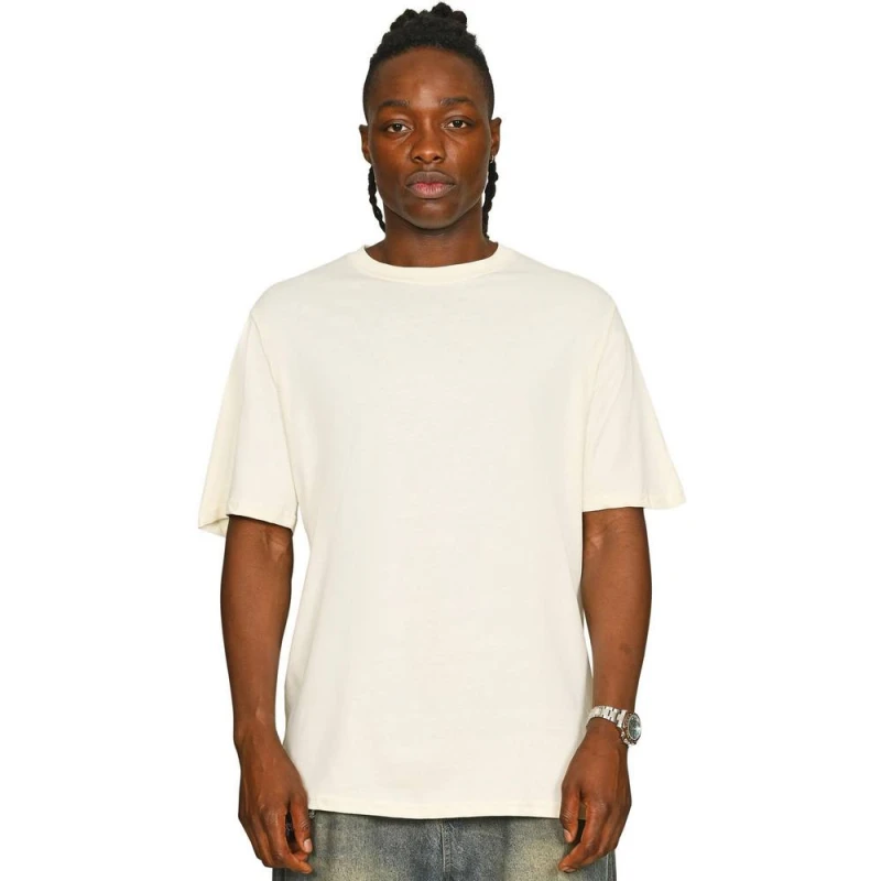 Image of Casual Classics Mens Core 180 Combed Ringspun Cotton Tall T-Shirt in Ecru Size: Small Ecru Male S