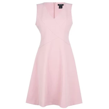 Image of DKNY V Neck Fit Flare Dress - Pink