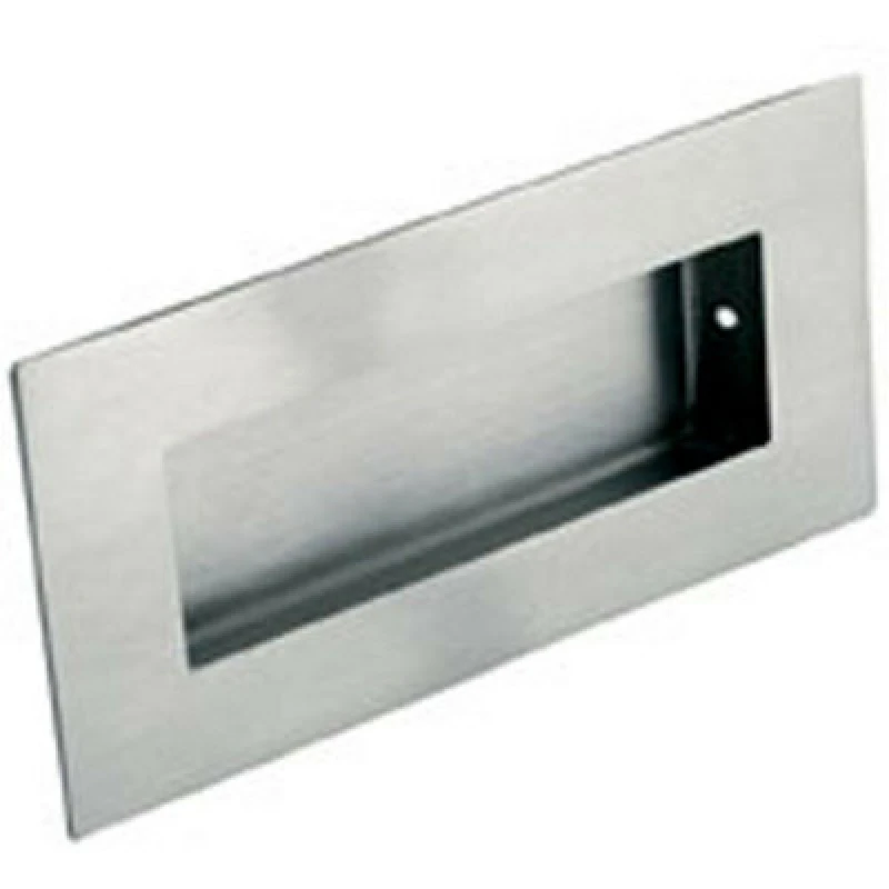 Image of Loops Low Profile Recessed Flush Pull 102 x 51mm 10mm Depth Satin Stainless Steel Metallics unisex