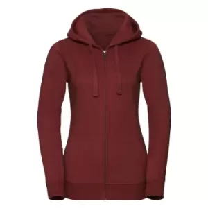 Image of Russell Womens/Ladies Authentic Zipped Hoodie (XS) (Brick Red Melange)