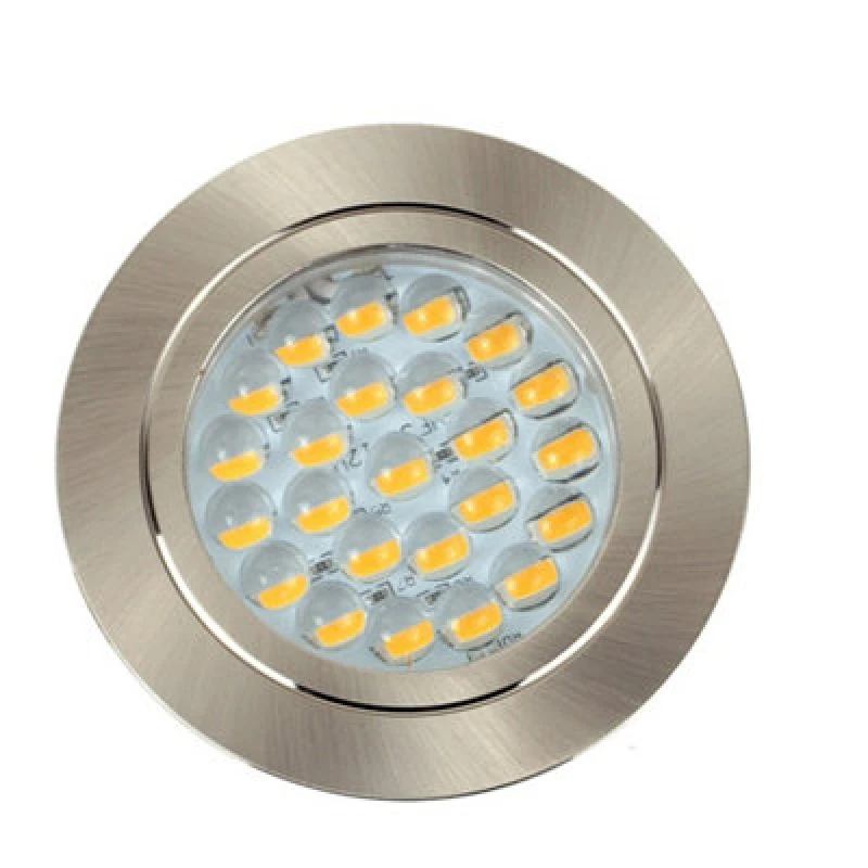 Image of ValueLights Downlight Caravan Fixed Light Fitting 10 Pack With Integrated Cool White Bulbs Silver