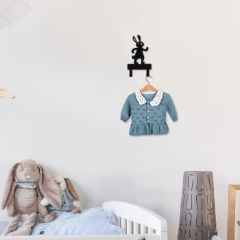 Image of Rabbit - Black Metal Wall Hook