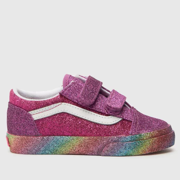 Image of Vans pink old skool v glitter Girls Toddler Trainers