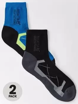 Image of Regatta 2 Pair Outdoor Active Socks, Black, Size 6-8, Men