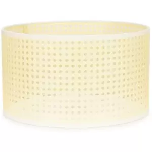 Image of Minisun - Wicker Effect Lampshade Easy Fit Drum Shade Natural Living Room Bedroom Pendant Light - Large