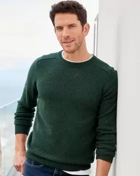 Image of Cotton Traders Mens Lambswool-Rich Jumper in Green