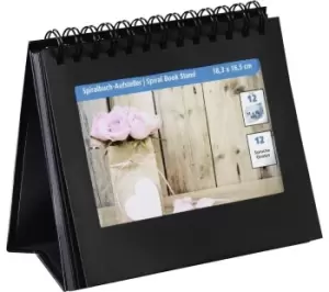 Image of HAMA 2470 Spiral Photo Album Stand - Black, 12 Photos, Black