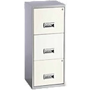 Image of Pierre Henry Filing Cabinet Maxi Silver, White 400 x 400 x 930 mm Steel