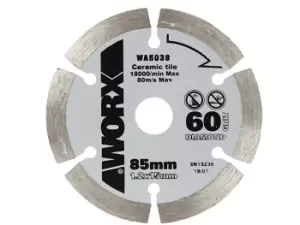 Image of Worx WA5038 85mm -SAW Compact Circular Saw Diamond Blade