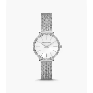 Image of Michael Kors Womens Pyper Two-Hand Stainless Steel Watch - Silver
