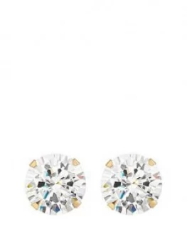 Image of Love Gold 9Ct Gold 10Mm Cubic Zirconia Stud Earrings