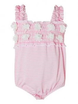 Image of Monsoon Baby Girls Poppy Seersucker Swimsuit - Pink, Size 12-18 Months