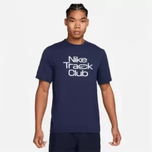 Image of Nike Dri-FIT Hyverse Track Club Mens Short-Sleeve Running Top - Blue