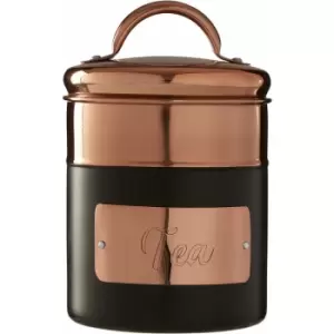 Image of Charcoal / Copper Tea Canister Stainless Steel Airtight Jar Round Lid With Handle Kitchen /Storage Jars Canister For Tea And Tea Bags 10 x 12 x 10