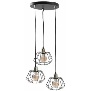 Image of Keter Luna Cluster Pendant Ceiling Light Gold, 32cm, 3x E27