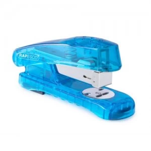 Image of Rapesco Snapper Sea-Thru Half Strip Stapler Blue