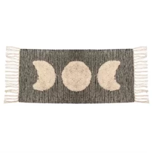 Image of Sass & Belle Moon Phases Tufted Rug Black
