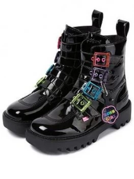 Image of Kickers Kizziie X Confetti Crowd Higher Buckle Vegan Ankle Boots - Black