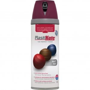 Image of Plastikote Premium Matt Aerosol Spray Paint Black Plum 400ml