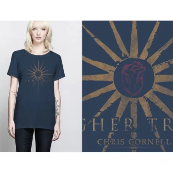 Image of Chris Cornell - Higher Truth Ladies Medium T-Shirt - Blue