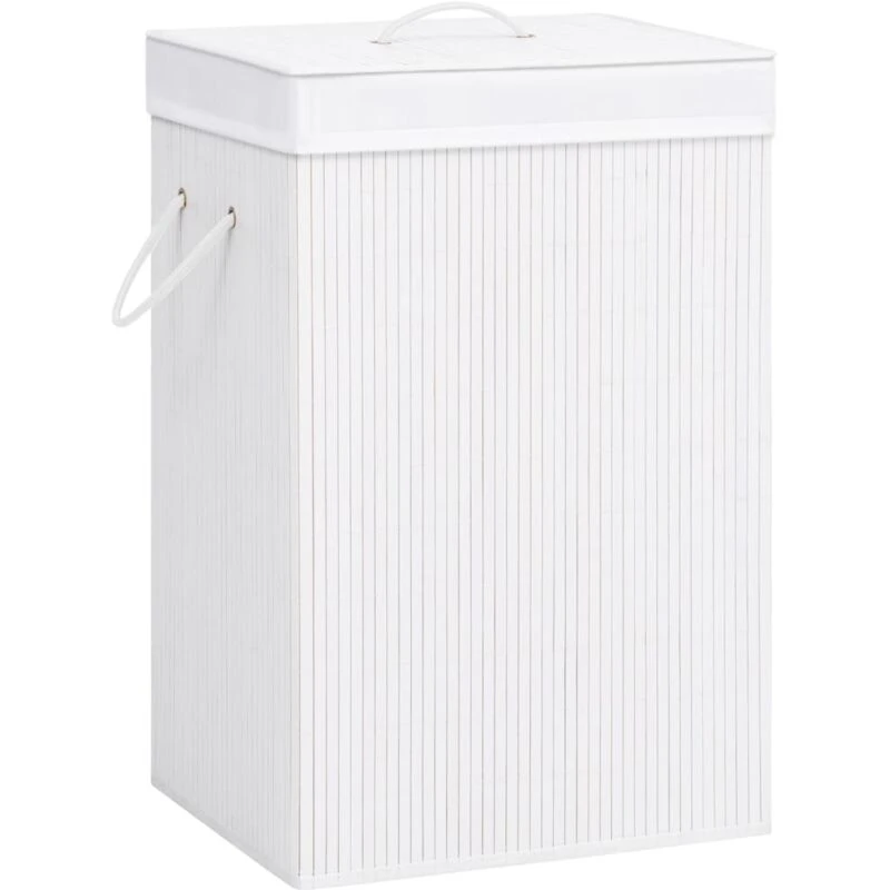 Image of VIDAXL Bamboo Laundry Basket White vidaXL 8720286010723