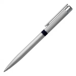 Image of BOSS Chrome And Navy Sash Ballpoint Pen