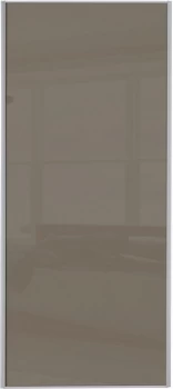 Image of Wickes Sliding Wardrobe Door Silver Framed Single Panel Cappuccino Glass - 2220 x 610mm