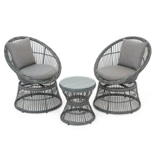 Image of Robert Dyas Monaco 2-Seater Rattan Swivel Patio Furniture Set
