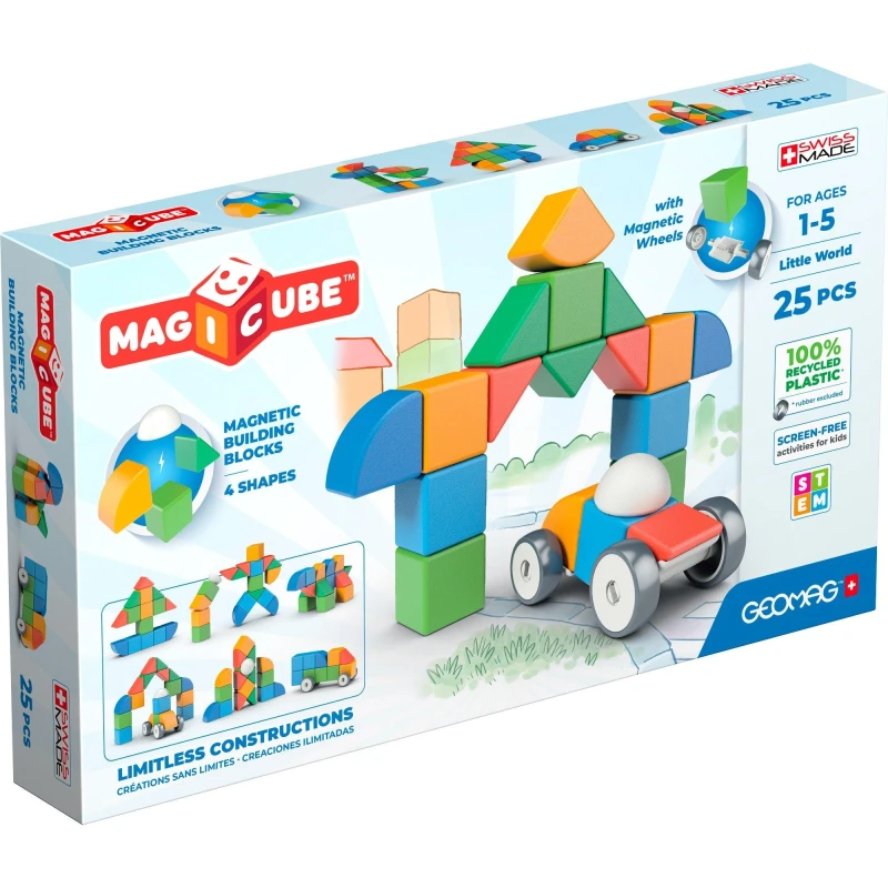 Image of GEOMAG Magicube Magnetic Shapes Little World - 25 Pieces Make Your Own Toys One Size Multi 42970999000