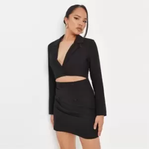 Image of Missguided Tailored Cut Out Blazer Dress - Black