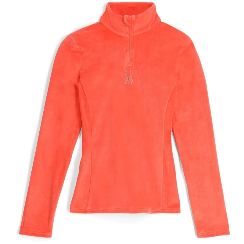 Image of Spyder Womens Shimmer Half Zip Fleece Coral female 8 (XS)