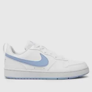 Image of Nike White & Purple Court Borough Low Girls Youth Trainers