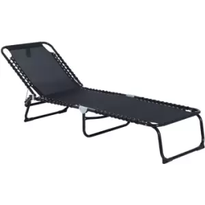 Image of Outsunny Sun Lounger Reclining Cot Foldable Folding Garden Chair Bed Relaxer