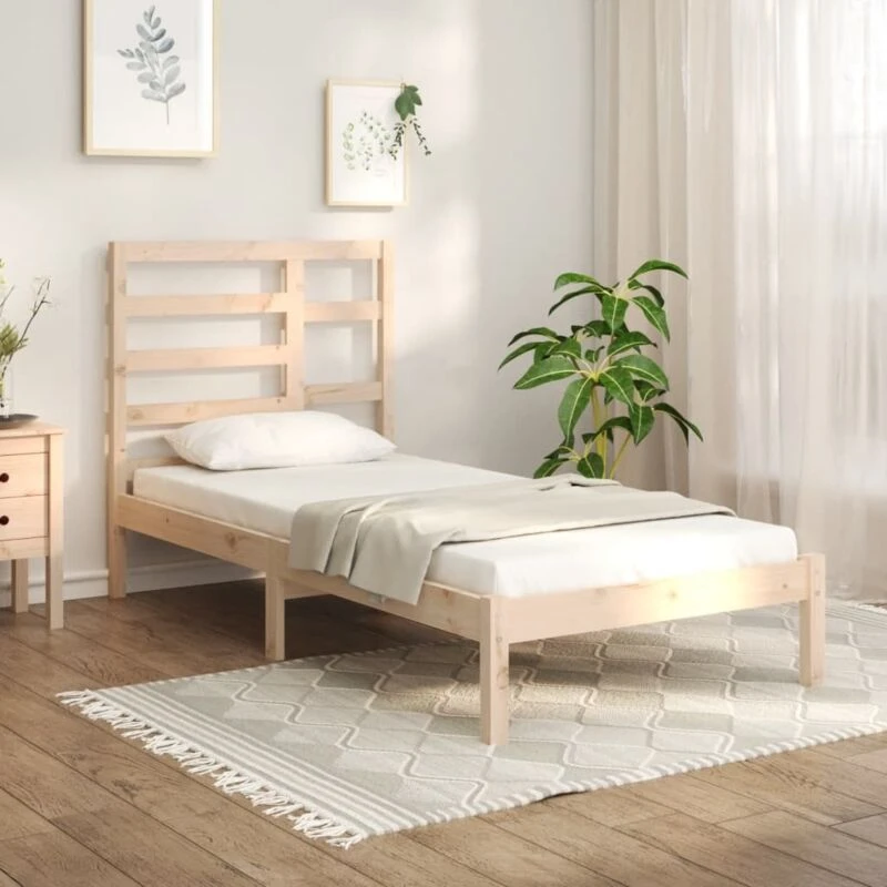 Image of VIDAXL Bed Frame without Mattress Solid Wood 75x190cm Small Single Small Single Vidaxl 8720287044970