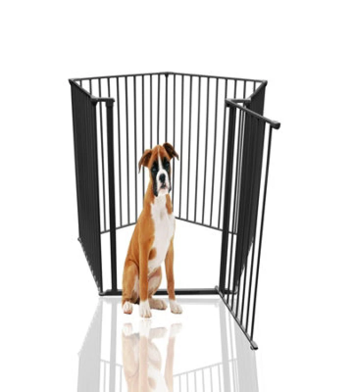 Image of Bettacare Extra Tall Pet Pen, Pentagon, Black, 105Cm High, 5 Panels, 1X72Cm Door Panel And 4X72Cm Side Panels, Dog Pen For Pets