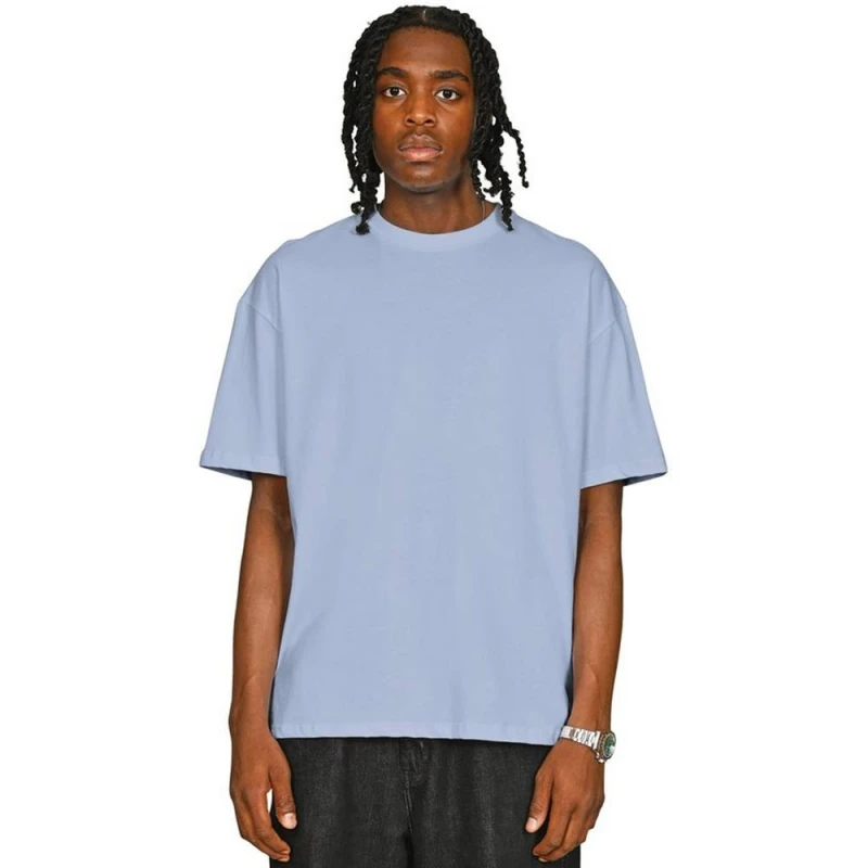 Image of Casual Classics Mens Combed Ringspun Cotton Oversized T-Shirt in Light Blue Size: XS Light Blue Male XS