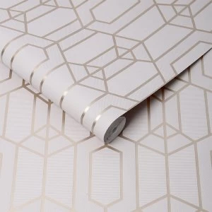 Image of Graham & Brown Supereasy Easy Albany Geo Blush Wallpaper