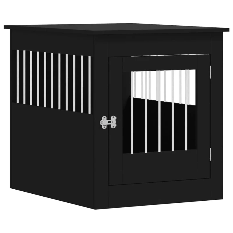 Image of vidaXL Dog Crate Furniture Black 64.5x80x71cm Engineered Wood, Black 838331
